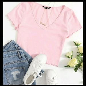 V-neck Cotton Crop Top women's, juniors